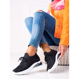 SHELOVET Kényelmes fitneszcipők fekete 1