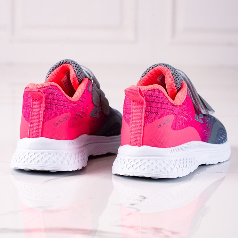 Shelovet gyerek sportcipő rózsaszín és szürke tépőzárral 1