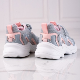Shelovet gyerek tornacipő szürke tépőzárral kék 1