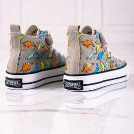 Magas tornacipő fiúknak Shelovet szürke dinoszauruszok 1