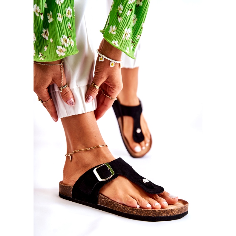 FB1 Női papucs csattal Fekete Elina 3