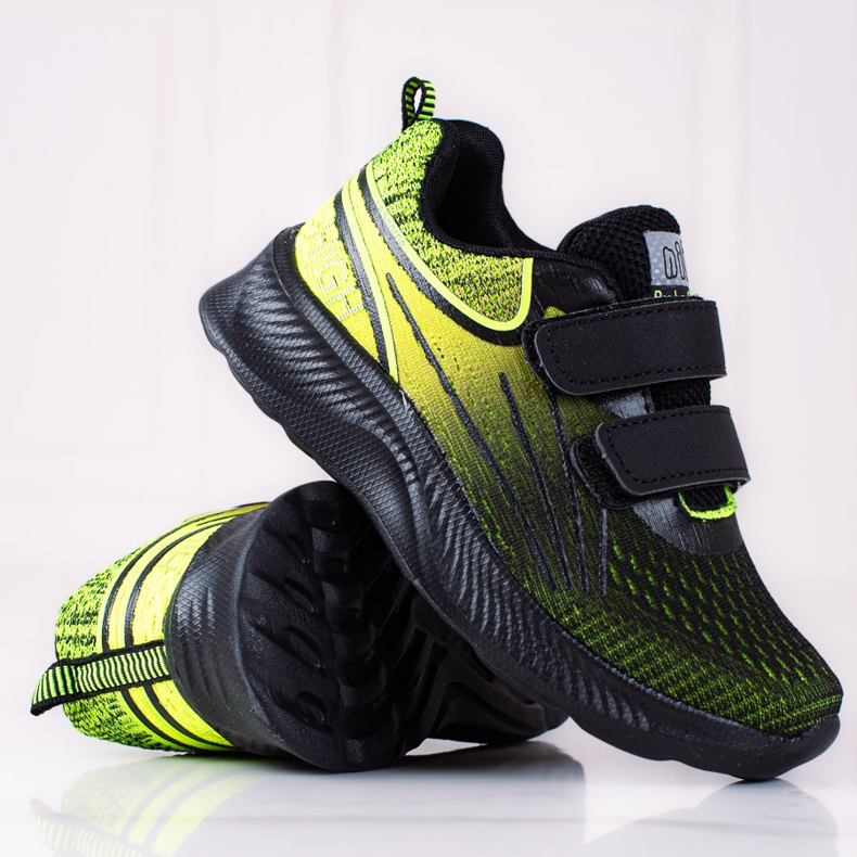 Shelovet fiú tornacipő dupla tépőzárral, fekete és sárga 1