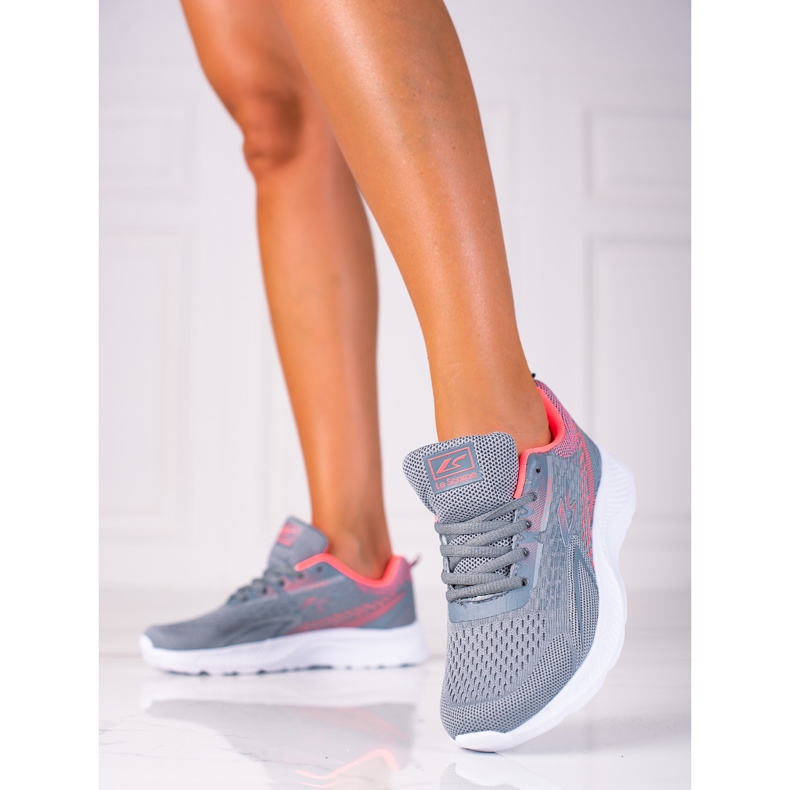 SHELOVET világosszürke fűzős sportcipő fehér talppal 1