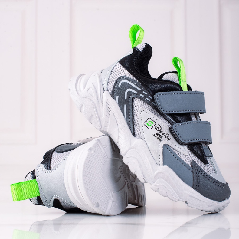 Shelovet fiú tornacipő vastag talppal, világosszürke 1