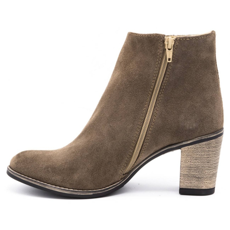 Olivier Női bőrcsizma, amely a földbarna magas sarkú cipővel van szigetelve 4