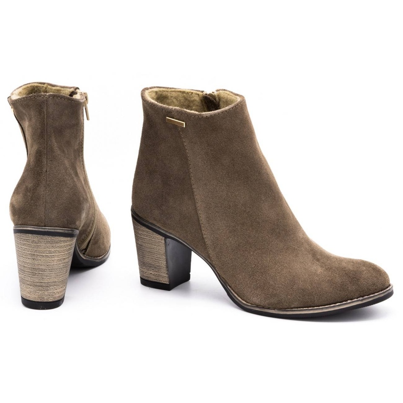 Olivier Női bőrcsizma, amely a földbarna magas sarkú cipővel van szigetelve 7