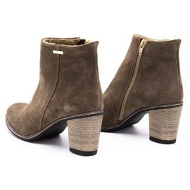 Olivier Női bőrcsizma, amely a földbarna magas sarkú cipővel van szigetelve 9