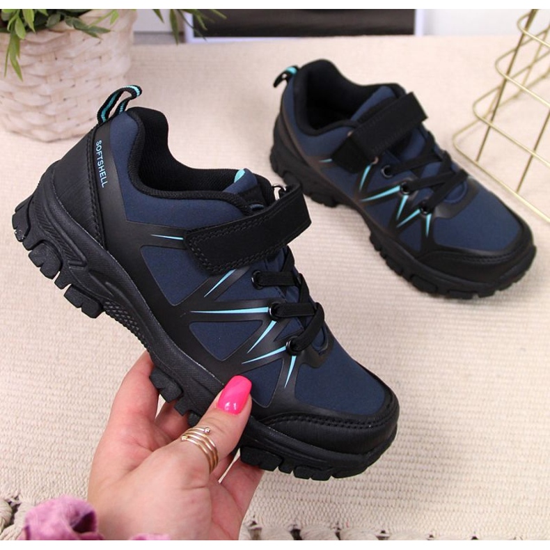 Trekking cipő tépőzáras American Club Jr AM902B sötétkék 1