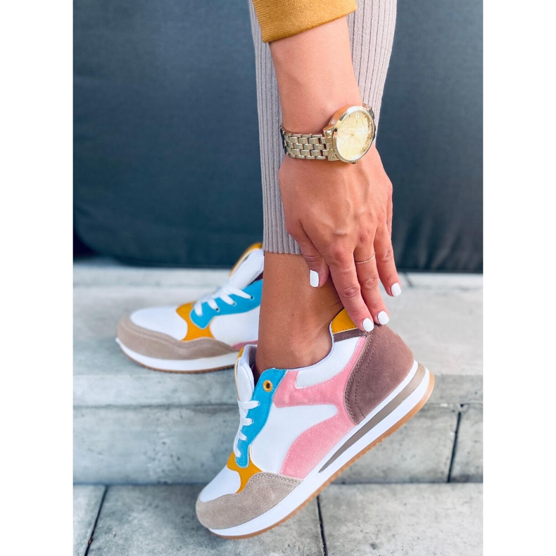 Pokki Khaki női sportcipő fehér rózsaszín sárga 1