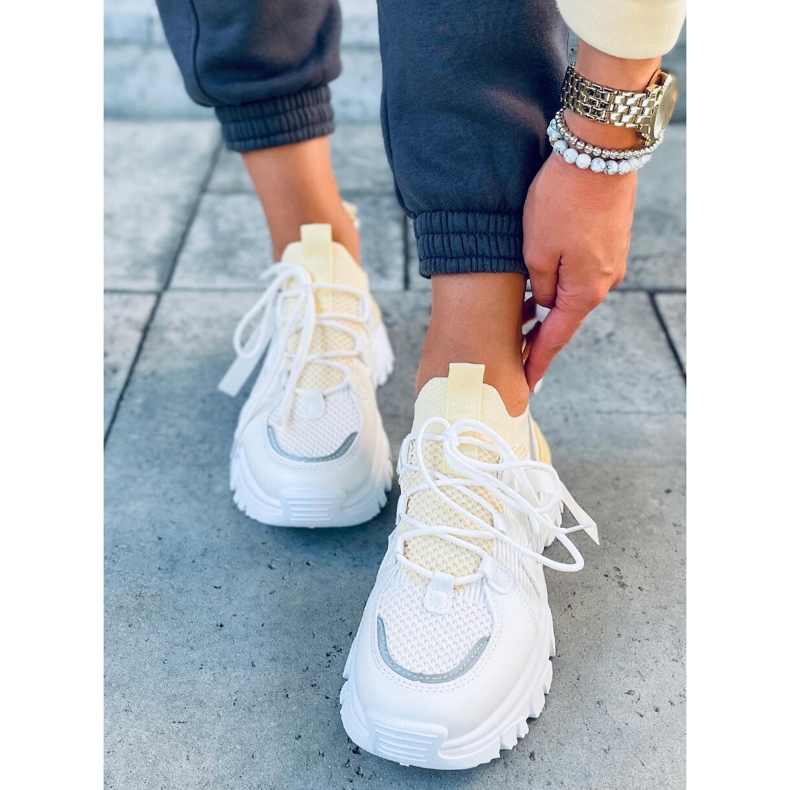 Aditi Yellow zoknis sportcipő fehér sárga 1