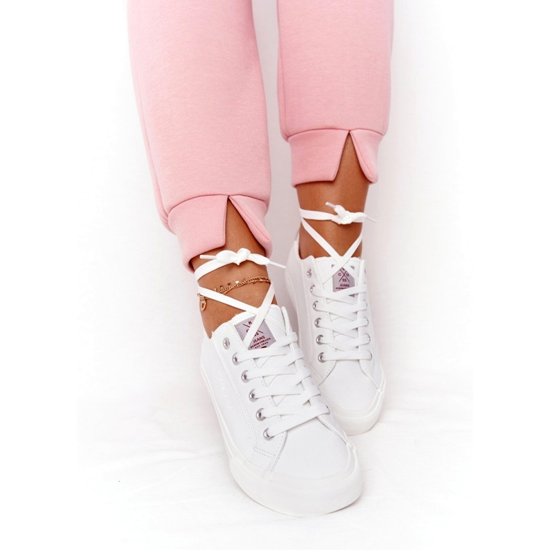 Big Star Női ökobőr cipők Cross Jeans HH2R4001C Fehér 5