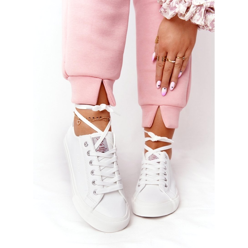 Big Star Női ökobőr cipők Cross Jeans HH2R4001C Fehér 3