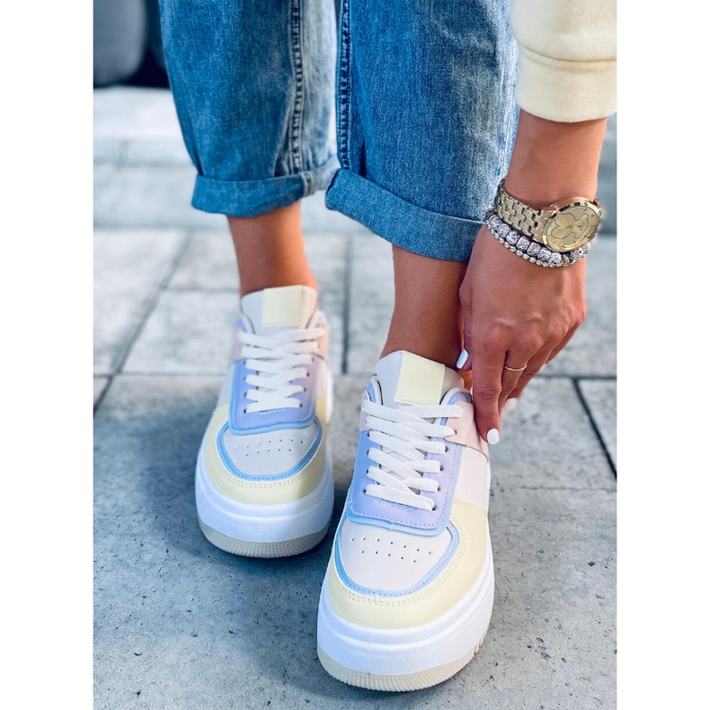 Dhara Yellow női tornacipő fehér kék rózsaszín sokszínű sárga 1