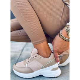 Rejtett Dafne Khaki éksarkú sportcipő bézs 1