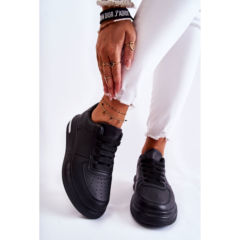 PG1 Klasszikus fekete Jennys bőr sportcipő 1