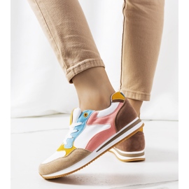 Kindler női fehér és barna tornacipő rózsaszín 1