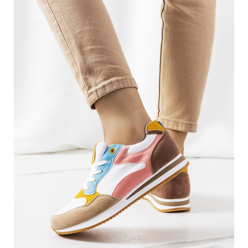 Kindler női fehér és barna tornacipő rózsaszín 1