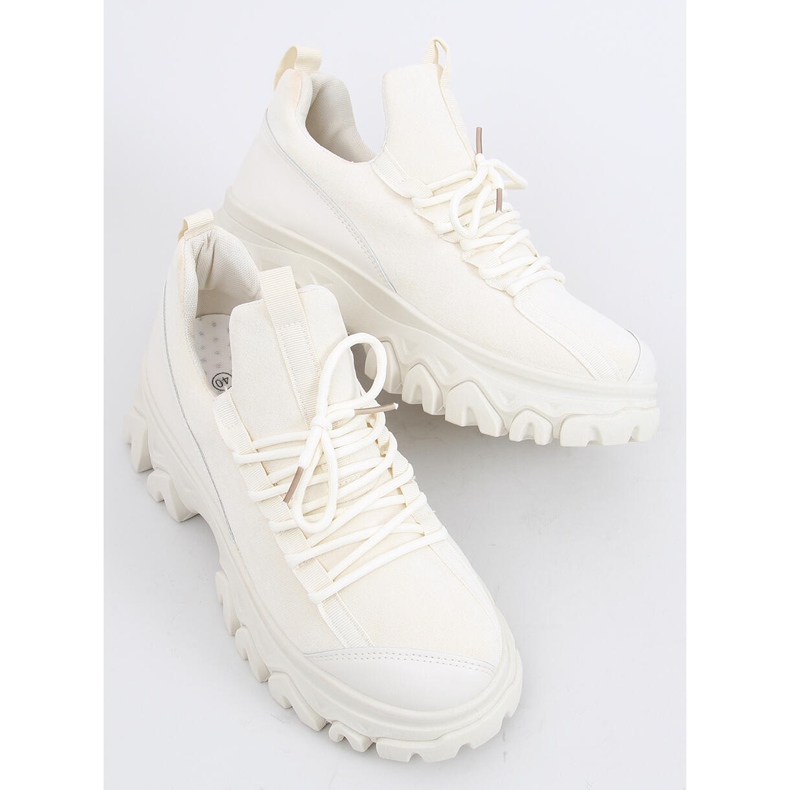 Huggy Beige magas talpú sportcipő bézs 2