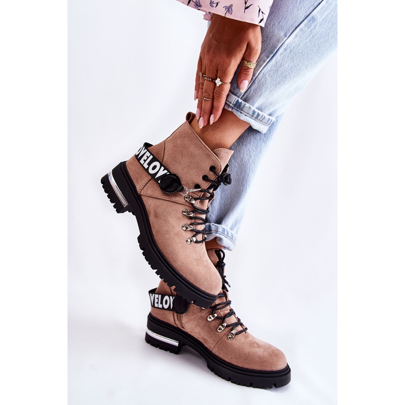 PS1 Velúr meleg csizma övvel Barna Aurelio bézs 2