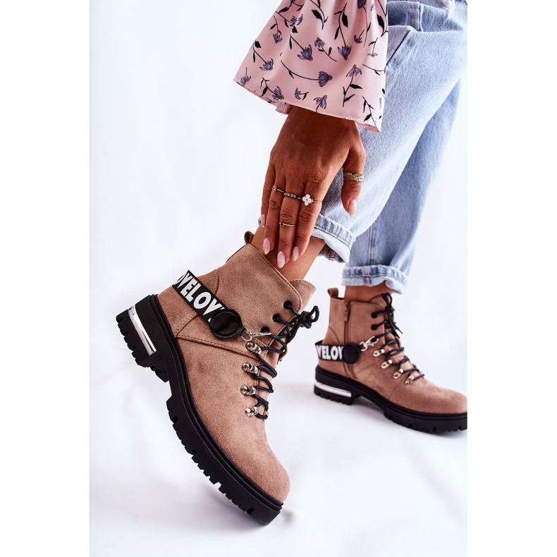 PS1 Velúr meleg csizma övvel Barna Aurelio bézs 1