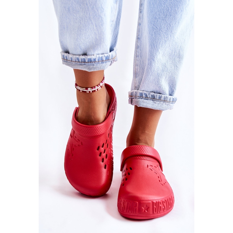 Női könnyű papucs Kroks Big Star II275004 Piros 1