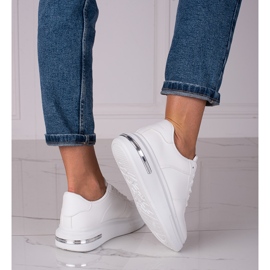 Ökológiai bőrből készült fehér Shelovet női tornacipő 1