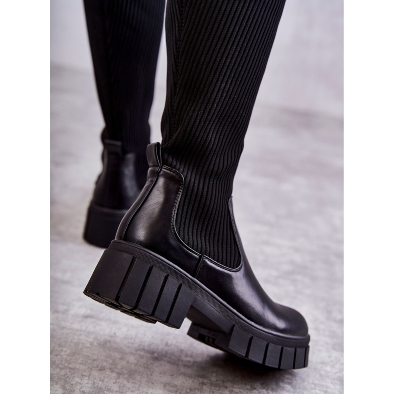 PS1 Női magas csizma dolgozó fekete Austin 2