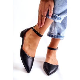 WD1 Női bőr balerina szandálok Spitz Black Caprise színben fekete 1