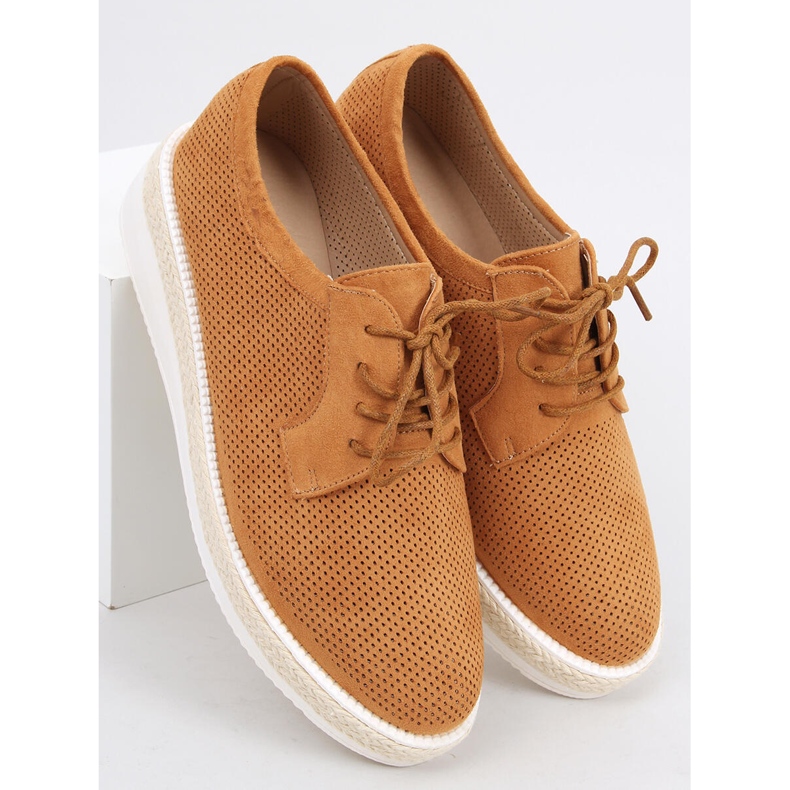 Guermo Camel csipkés espadrilles naplopók barna 2