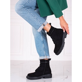 Női fekete velúr túrabakancs 2