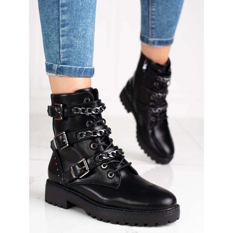 Fekete Shelovet női táskák láncokkal 1