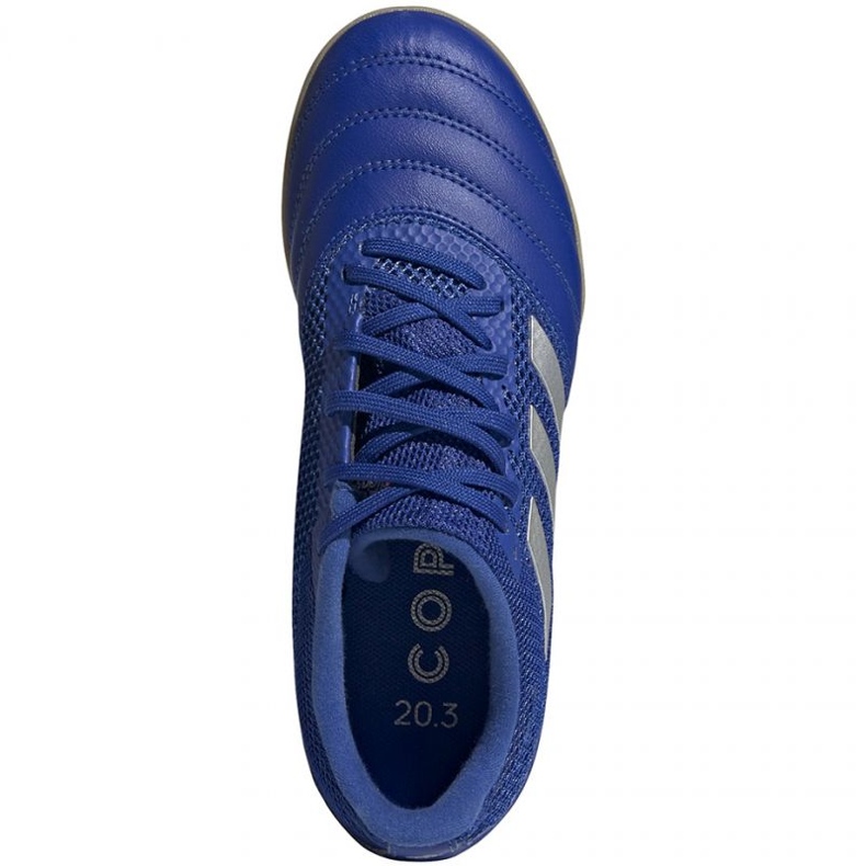 Adidas Copa 20.3 In Sala Jr EH0906 futballcipő ezüst, kék kék 1 Adidas Copa 20.3 In Sala Jr EH0906 futballcipő ezüst, kék kék 1