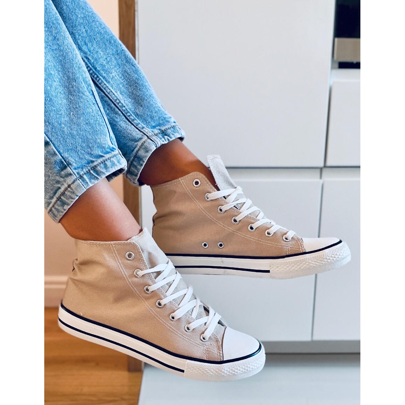 Vászon tornacipő bokához Jude Khaki bézs 2