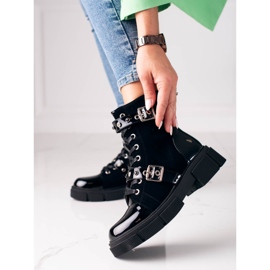 Fekete Shelovet női táskák dekoratív csatokkal 1