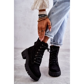 PG1 Női velúr meleg csizma cipzárral, fekete Emilien 1