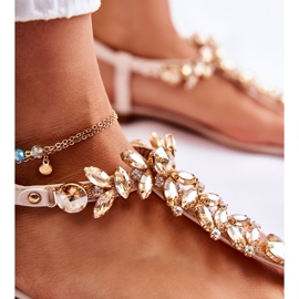 PG2 Női szandál papucs, dekoratív övvel, bézs Daylight 4