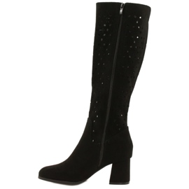 M.Daszyński Áttört csizma egy rúdon Fekete SA156-10 1