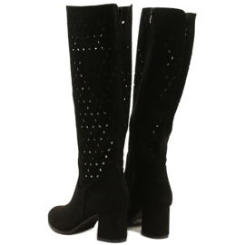 M.Daszyński Áttört csizma egy rúdon Fekete SA156-10 3