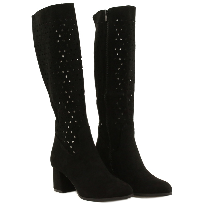 M.Daszyński Áttört csizma egy rúdon Fekete SA156-10 2