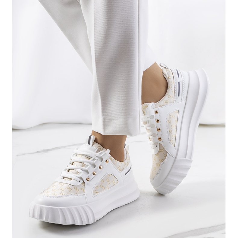 Bézs Heleno tornacipő fehér 1