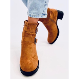 Teoo Camel széles sarkú csizma barna 1