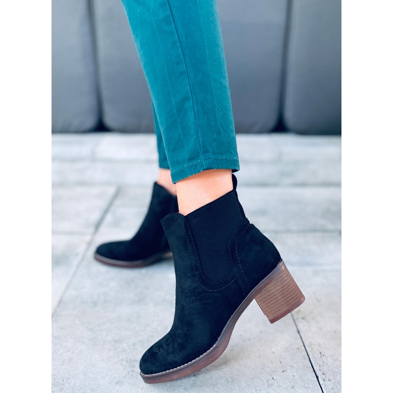 Fill Fekete széles sarkú csizma 1