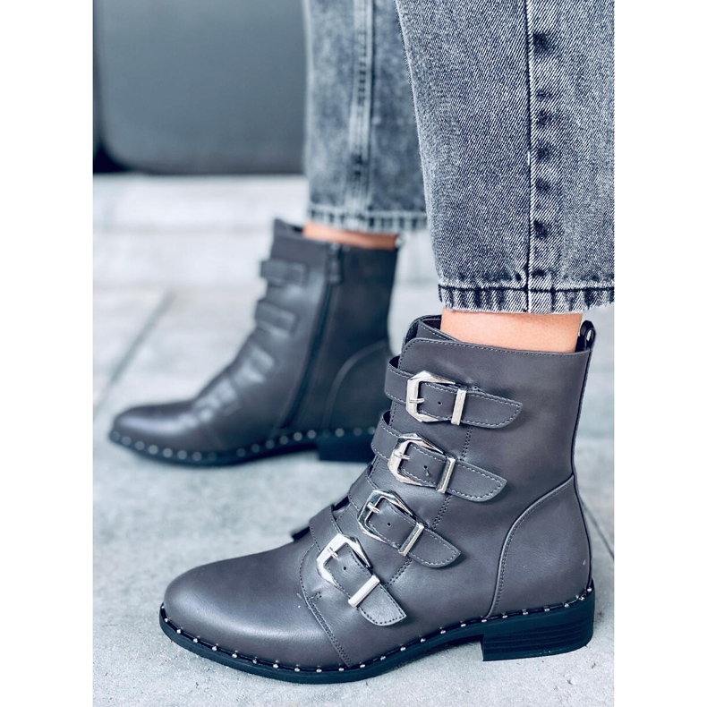 Csizma Punto Grey csatokkal szürke 1