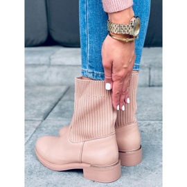 BM Sendi Nude zoknis felső bokacsizma bézs 2