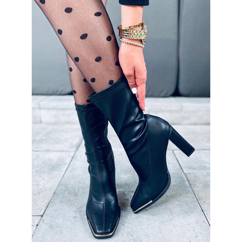 Luna fekete magas sarkú csizma 1