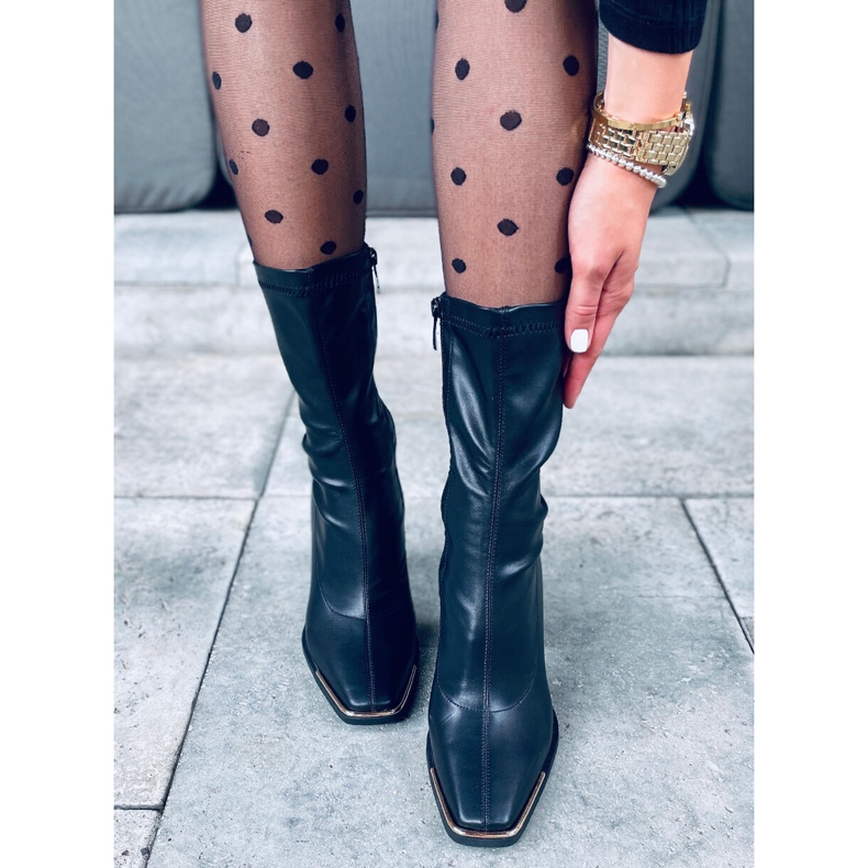 Luna fekete magas sarkú csizma 2