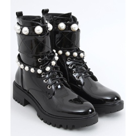 Lakkozott táskák Beni Black gyöngyökkel fekete 2