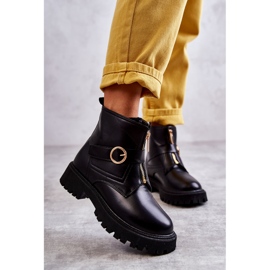 FD1 Bőr fekete meleg csizma cipzárral Verina 2