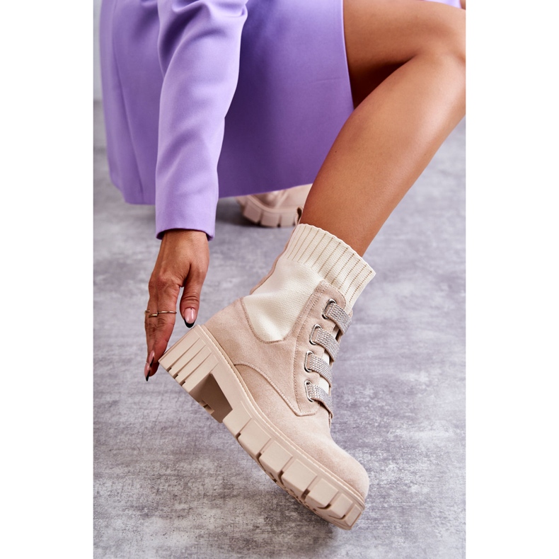 PS1 Hope Bézs Velúr Slip-On Socks Boots 1 PS1 Hope Bézs Velúr Slip-On Socks Boots 1