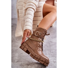 PG1 Divatos munkáscsizmák barna Solesso lánccal 1